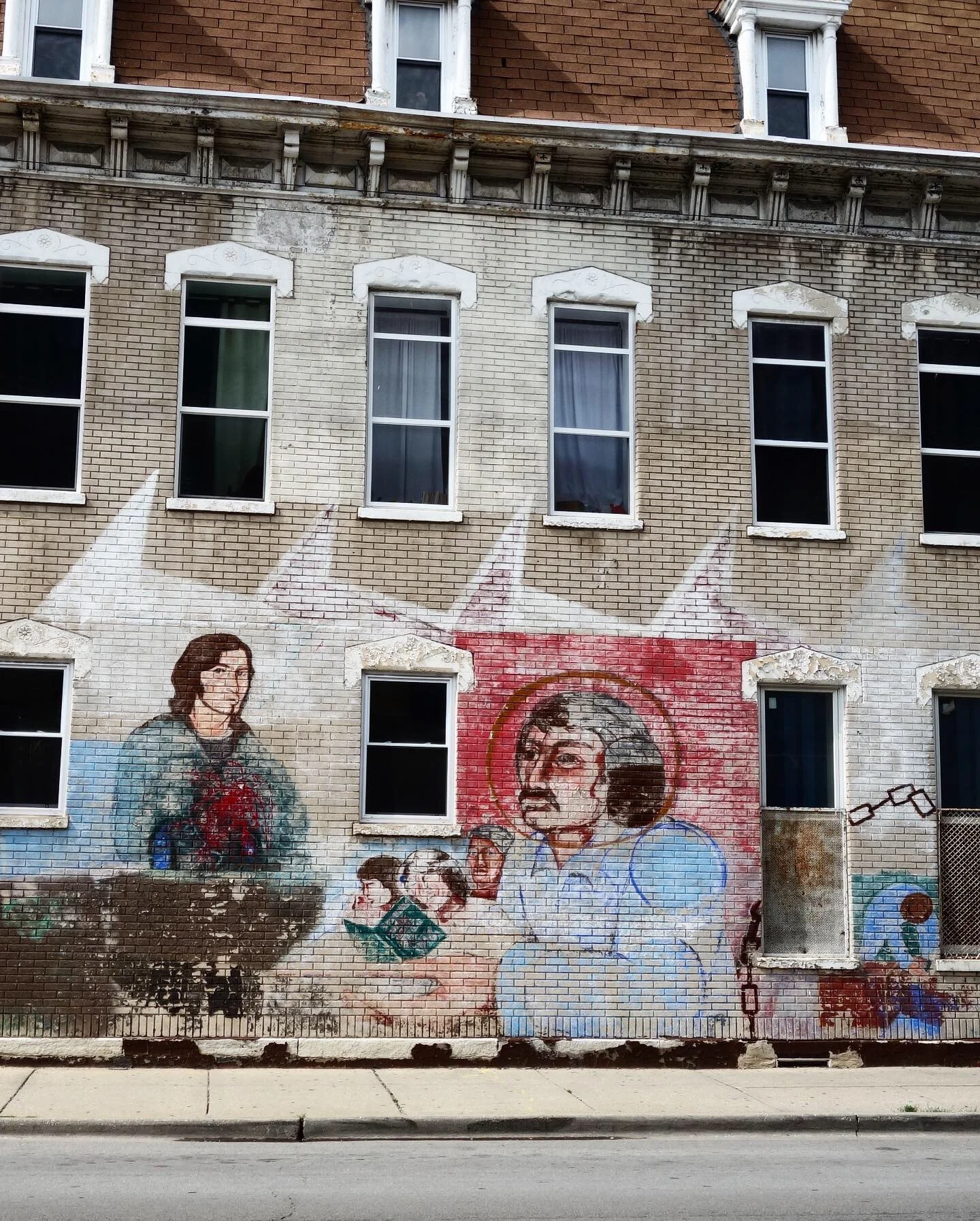 Sainted, a portrait of David “Boogie” Gonzalez painted by Aurelio Diaz and Sal Vega on 18th street near Allport. I took this photo in 2018,