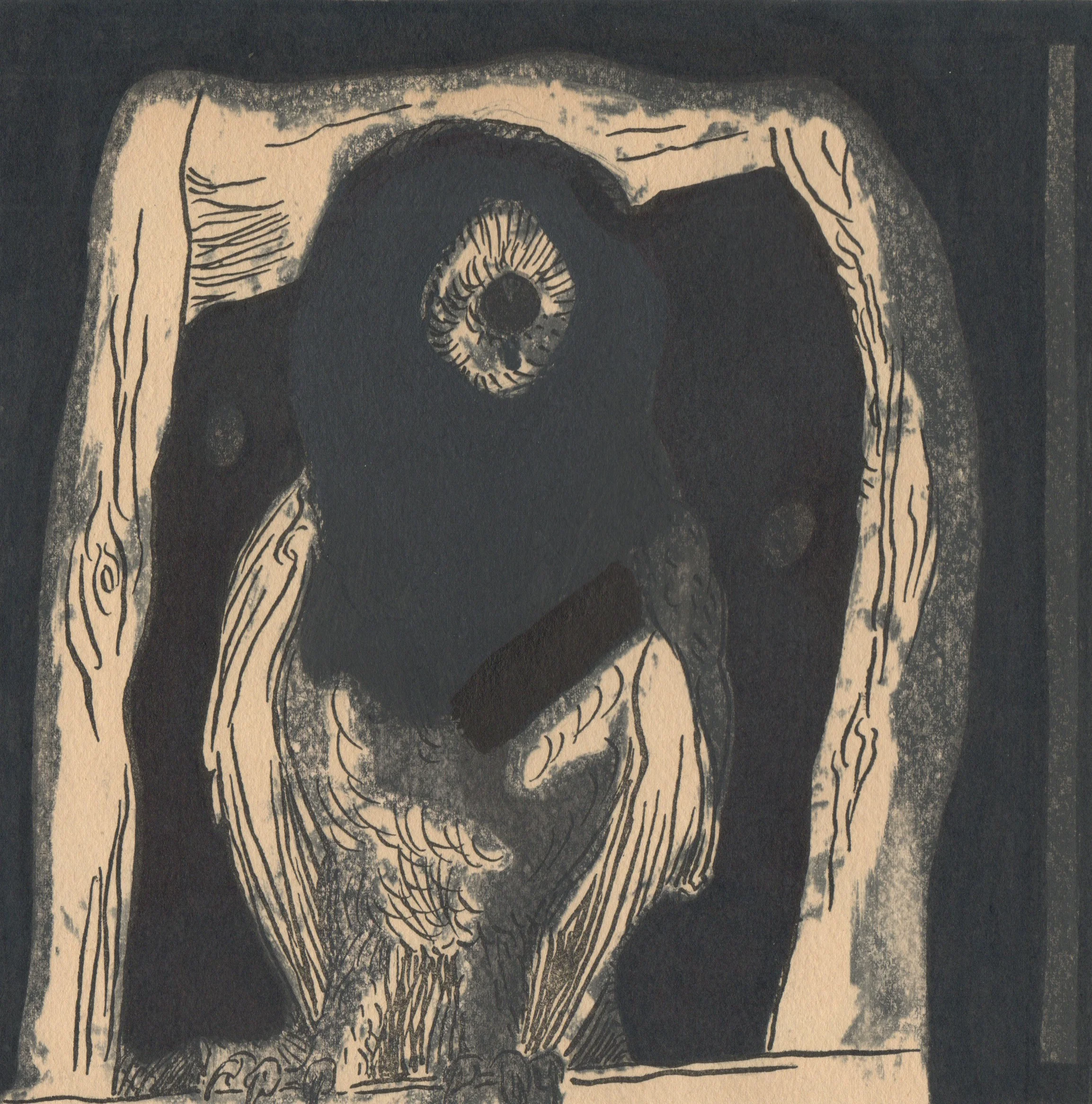 126 James Randell - Night Owl - Screen Print and acrylic, pen on paper.jpeg