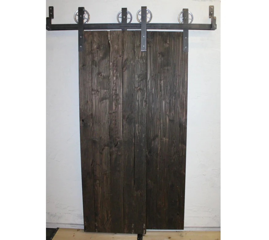Vintage Bypass sliding barn door hardware kit (more colors available)