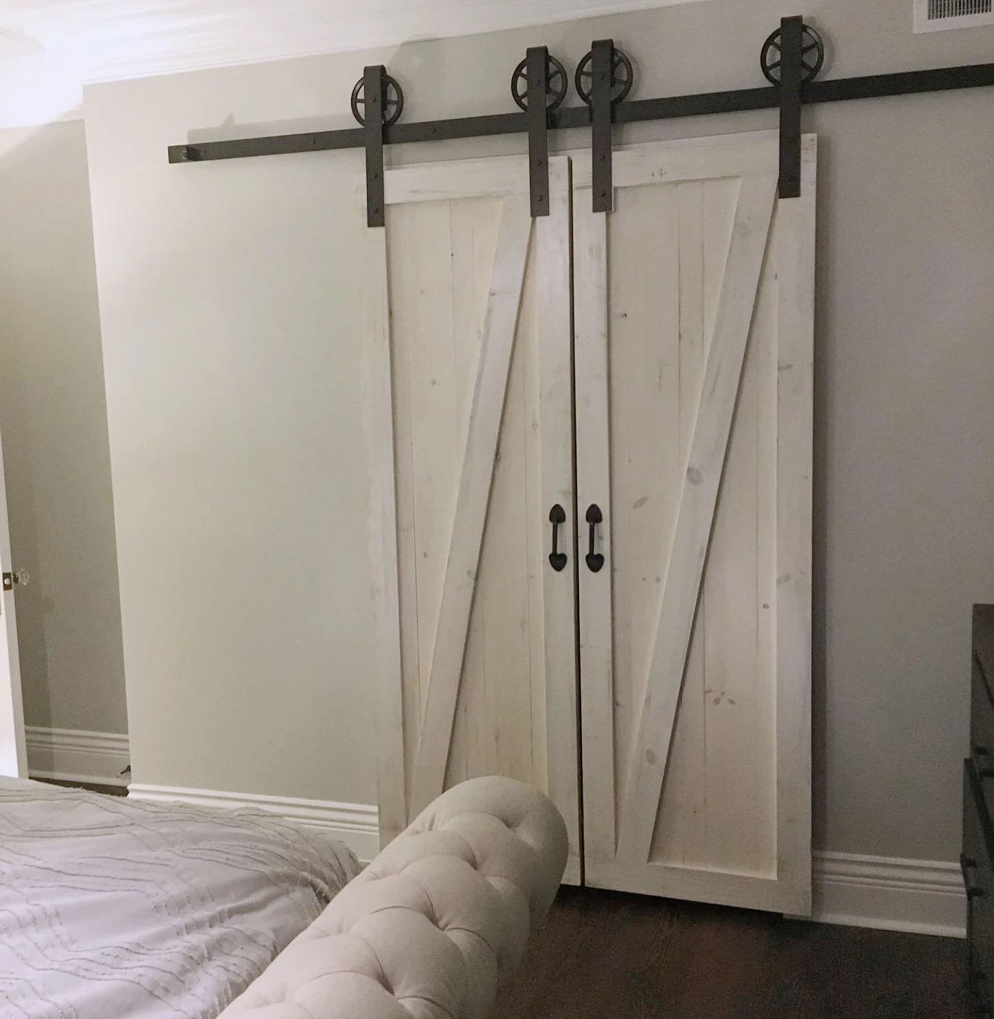 Double Door Vintage barn door hardware kit (more colors available)