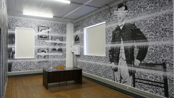 Installation photo of the exhibition Re(as)sisting Narratives curated by Chandra Frank at Homecoming Centre, District Six. Photo (c) by Judith Westerveld. 