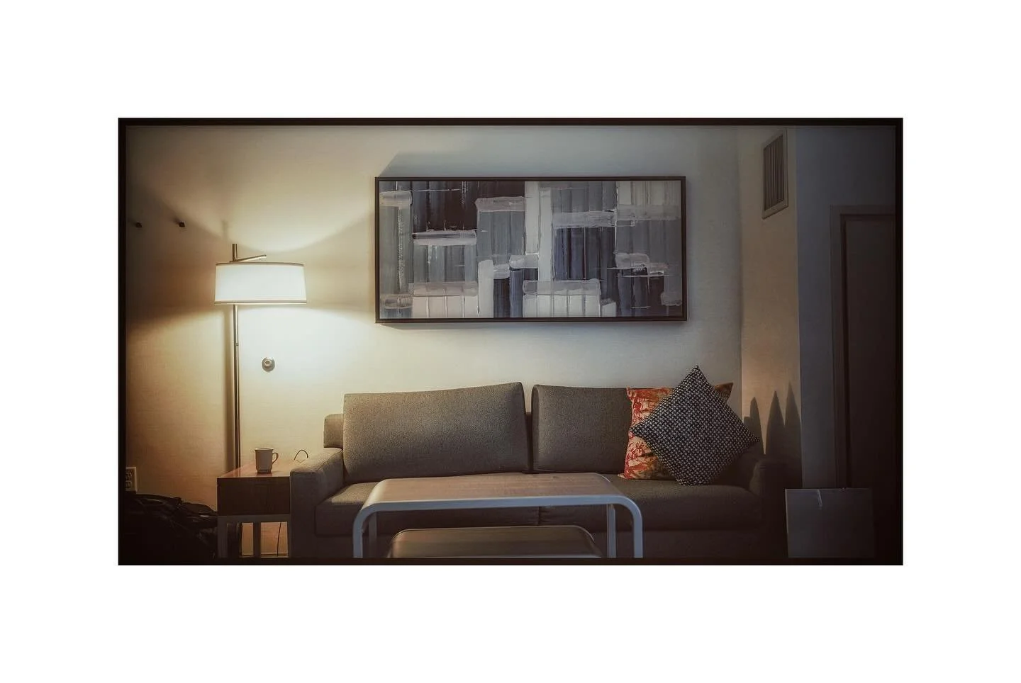 Sunday morning. Coffee before exiting the hotel.