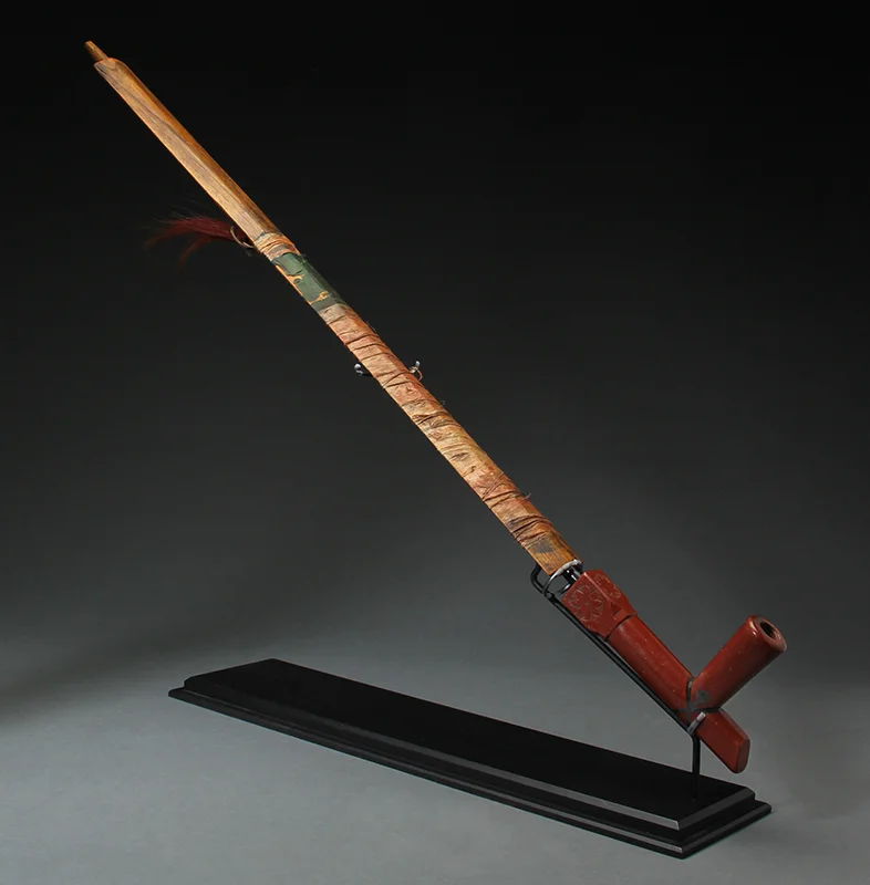 Sioux catlinite pipe and stem #8296