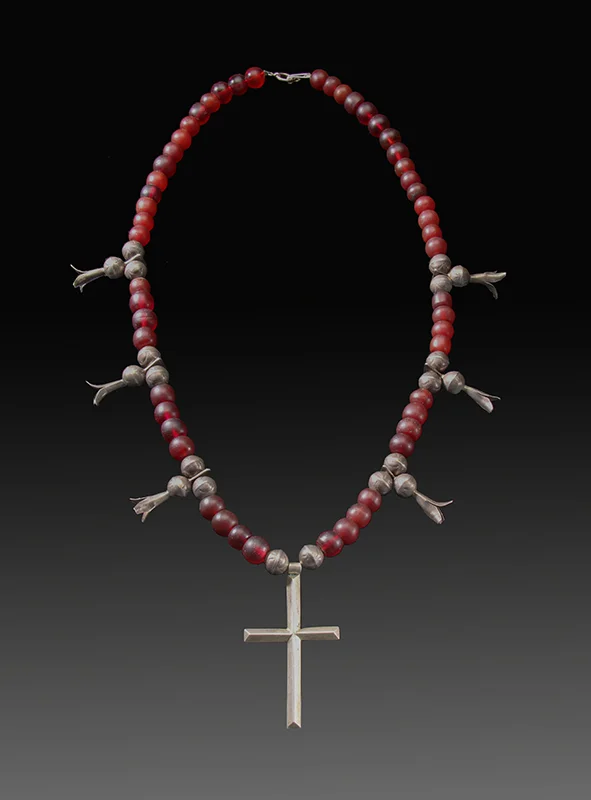 Early Pueblo Trade bead Necklace with Cross #9704
