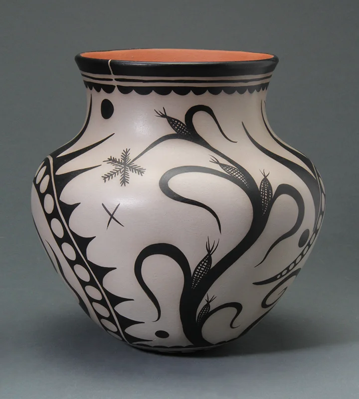 Cochiti Olla with Corn Plant Design #SF2731
