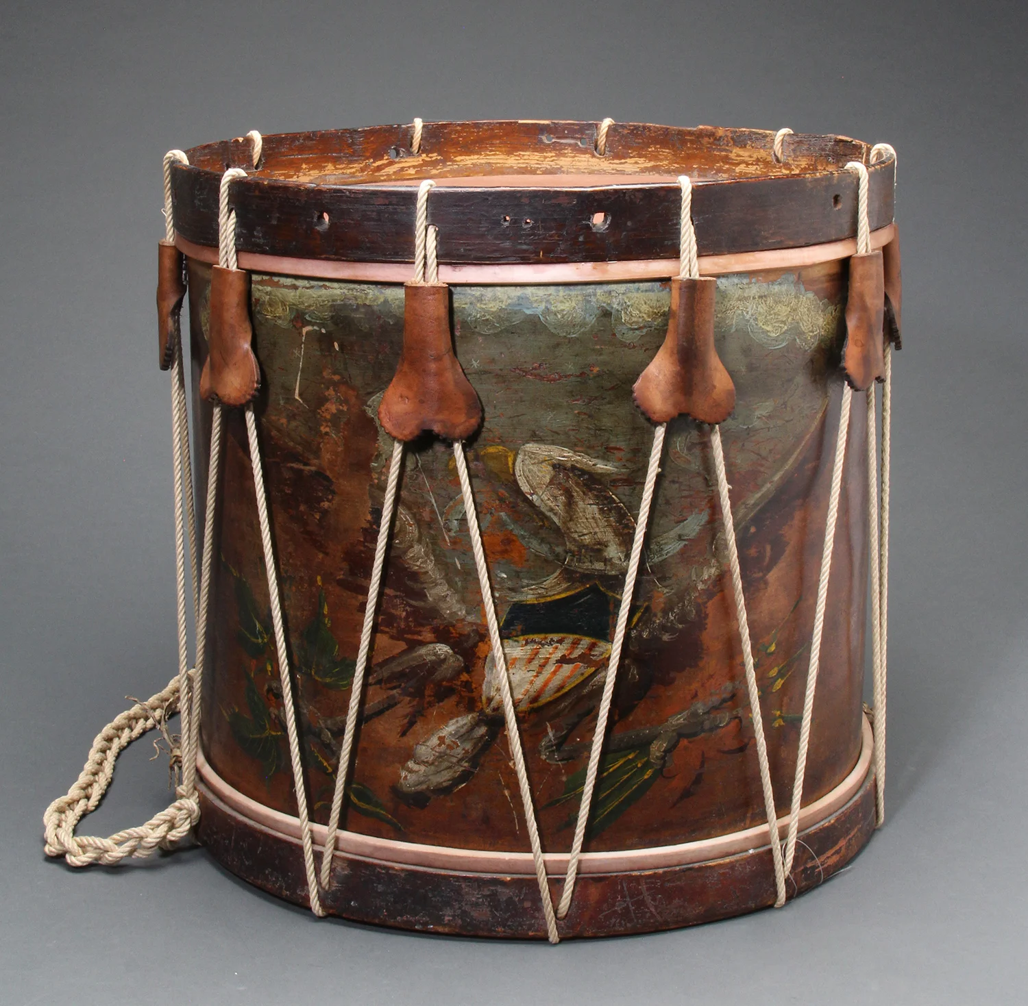 Painted Militia Snare Drum, Mexican War Era #4323