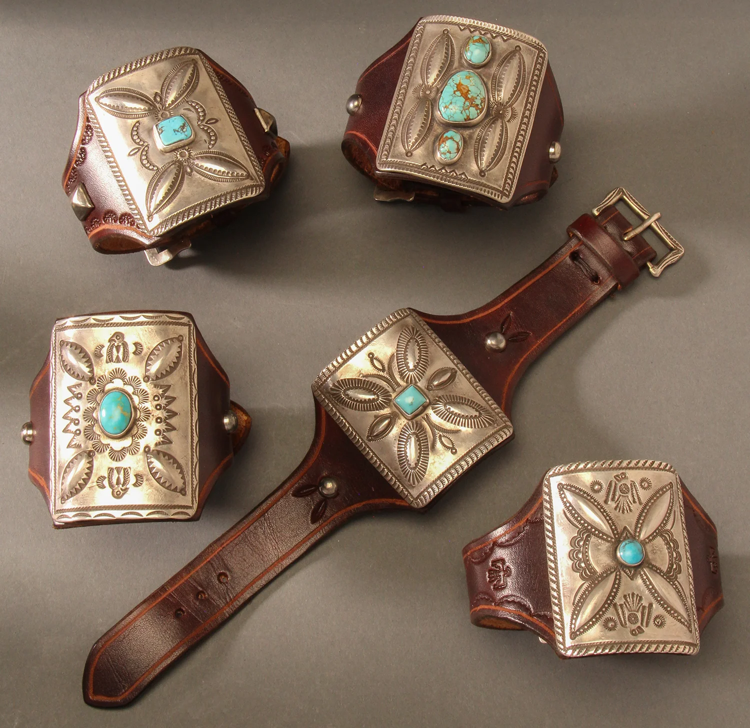 Sterling Silver Bowguards with Natural Turquoise stones