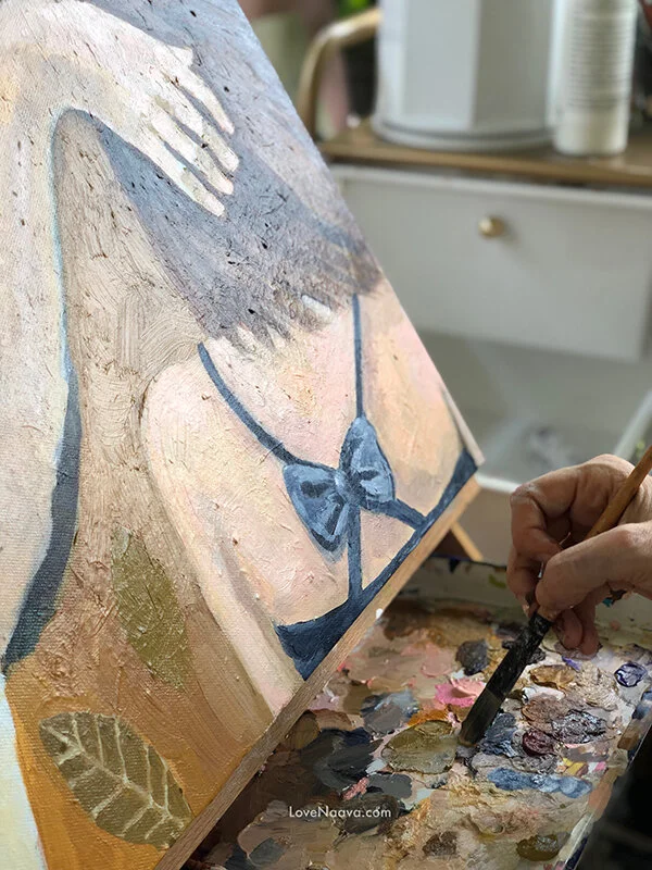 Painting during process.