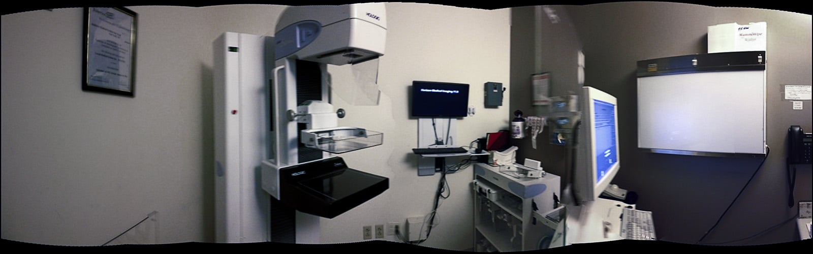 The dreaded mammogram machine. All women, please have yearly mammograms starting at age forty. I am living proof that early detection is the best chance for survival.