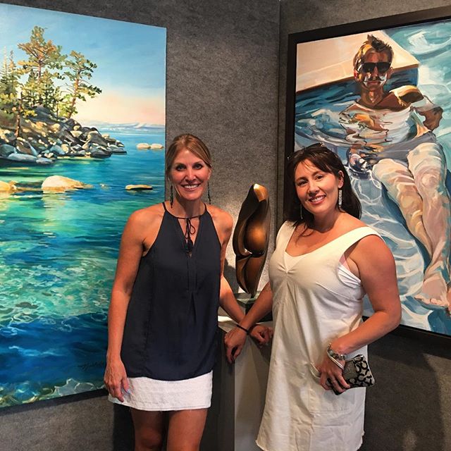 I had my first opening in Lake Tahoe in 2011 with Charlotte and the universe brought us together again 7 years later to be in the beautiful @emanategallery !!! Certain people belong in your life.... #emanategallery #keeptahoeblue #keeptahoeblue💙 #so