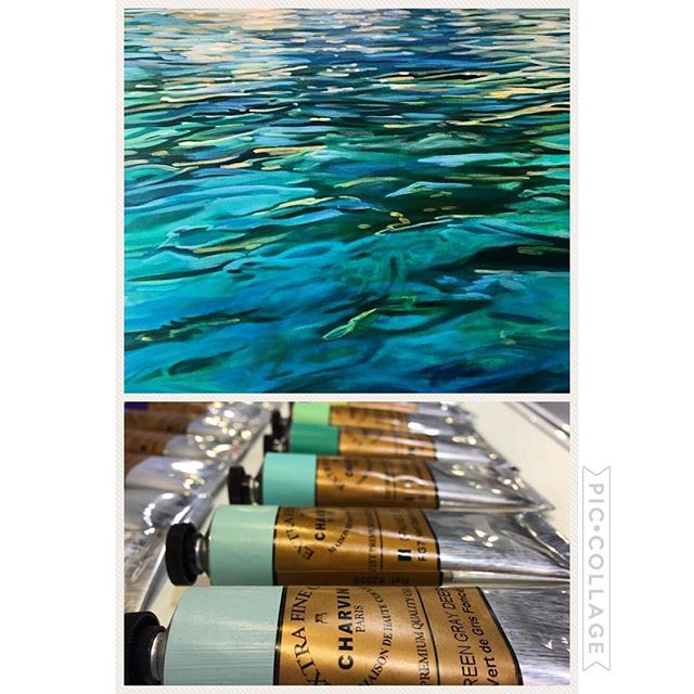 As a professional artist I use Charvin acrylics available through @jerrysartarama #charvin #charvinacrylics #jerrysartarama #colorsofnature #iloveaqua #laketahoe #keeptahoeblue💙 #emanategallery #westwardgallery #pacificcrestgallery #artobsessions