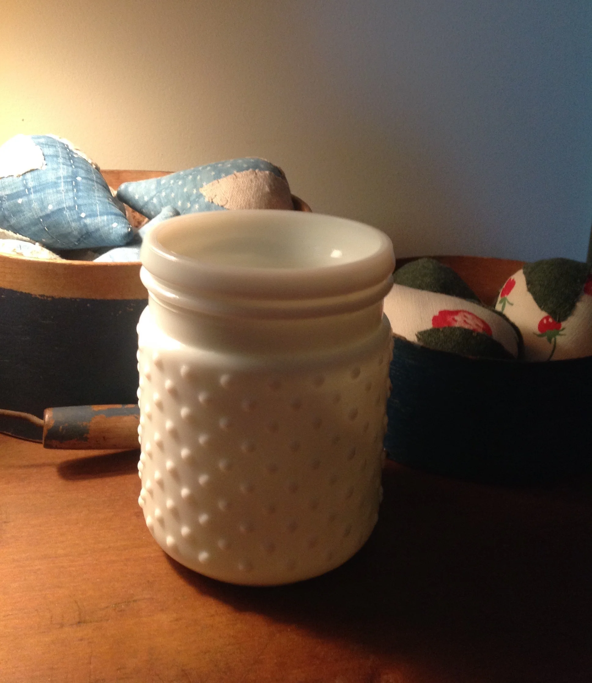 Hobnail Milkglass Vase ~Jar