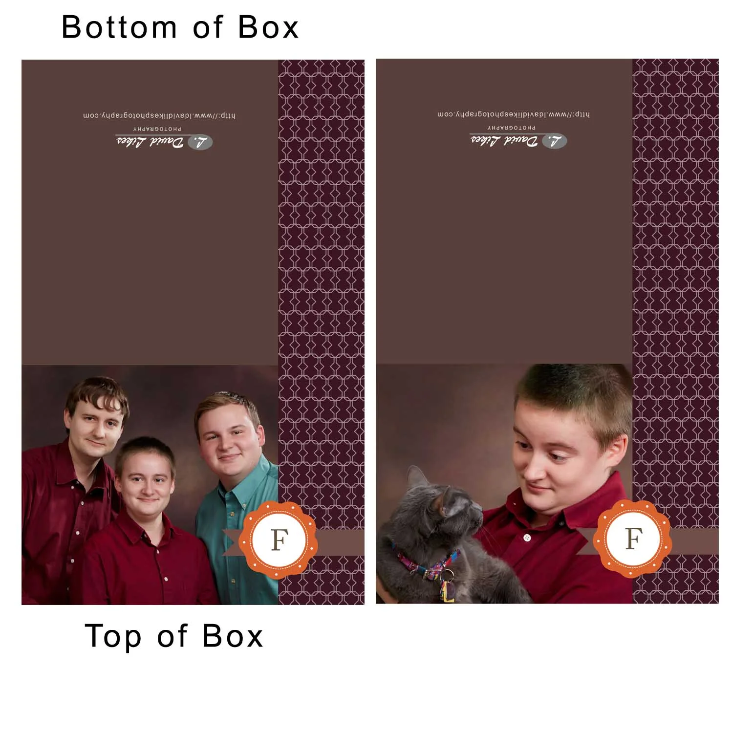 Two Image Box Designs (Left is the Father's Box, Right is the Daughters Box Design)