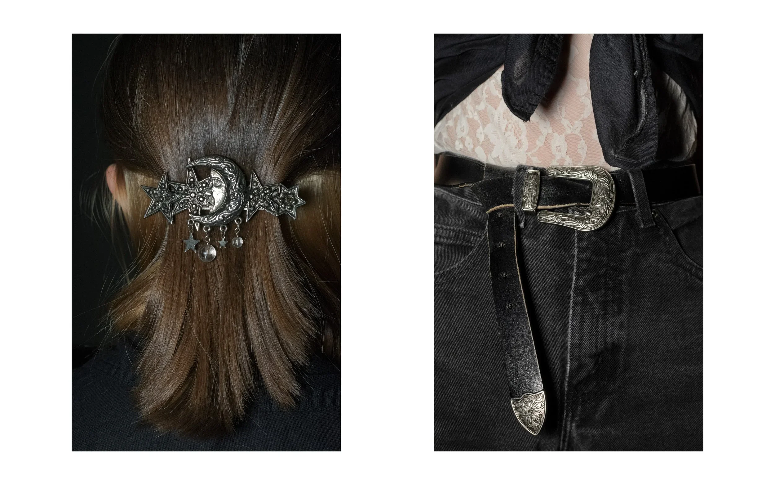 CJ, Silver and Ink (MECAD), Digital Photo, Archival Inkjet Print, 2020 For their final project, CJ chose to photograph their friends wearing their favorite clothing and jewelry. Their goal was to make images of unique style of each person, in an at