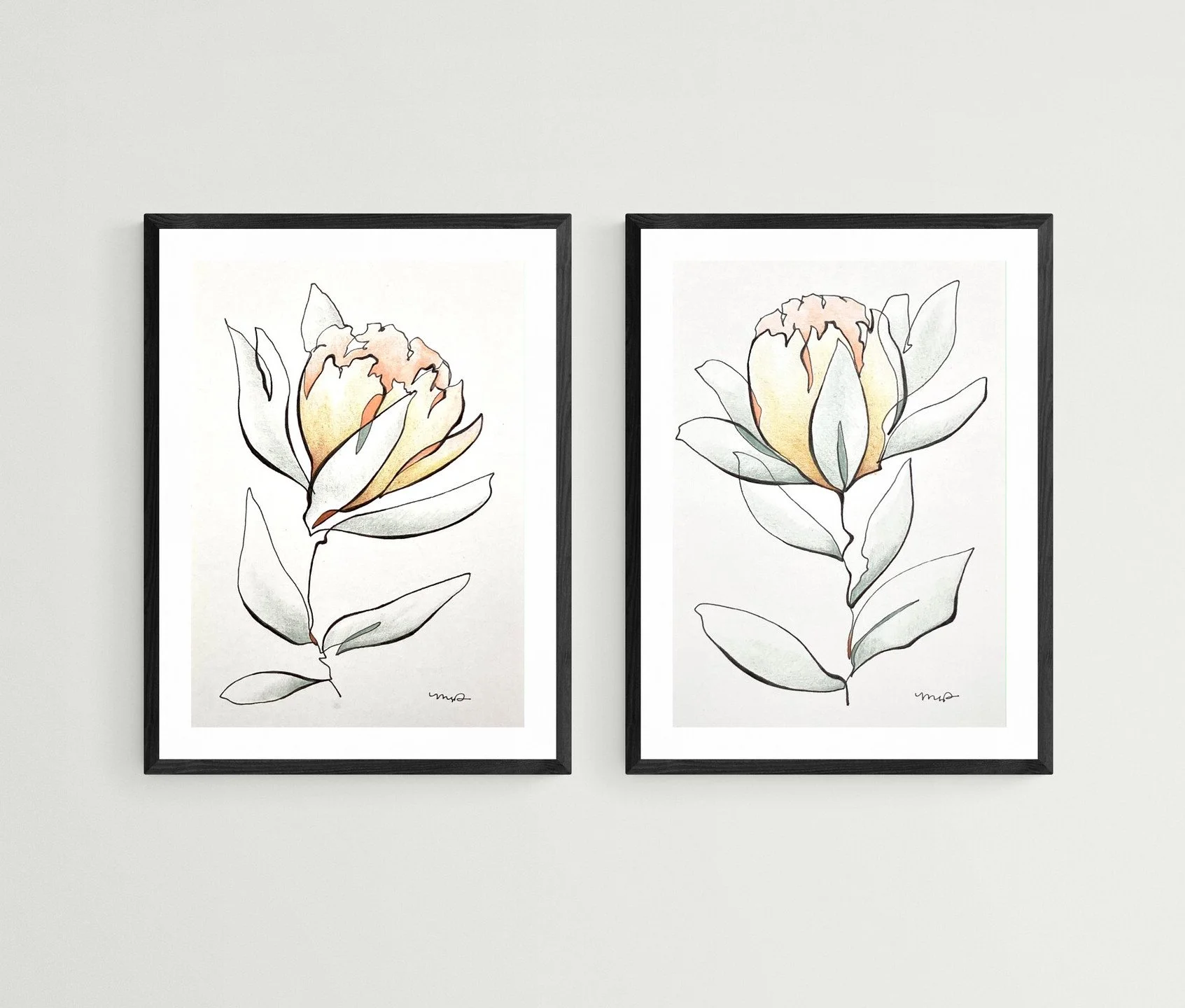 Protea Pair - framed.jpg