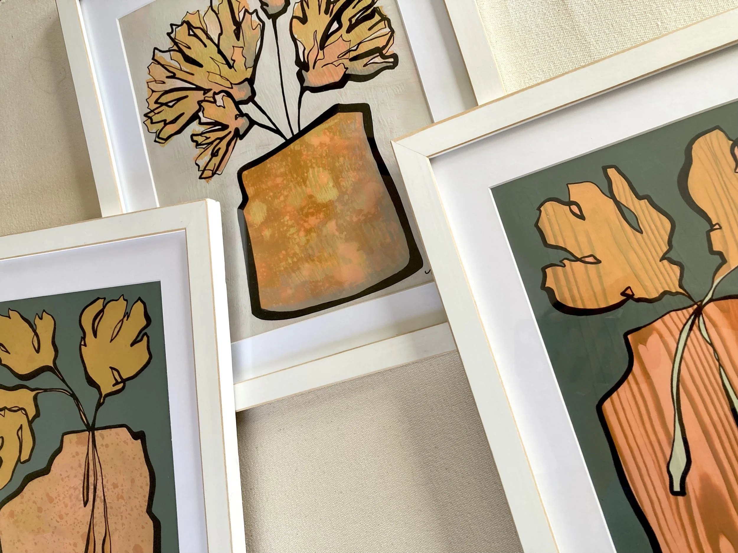 Framed Floral Set of 3