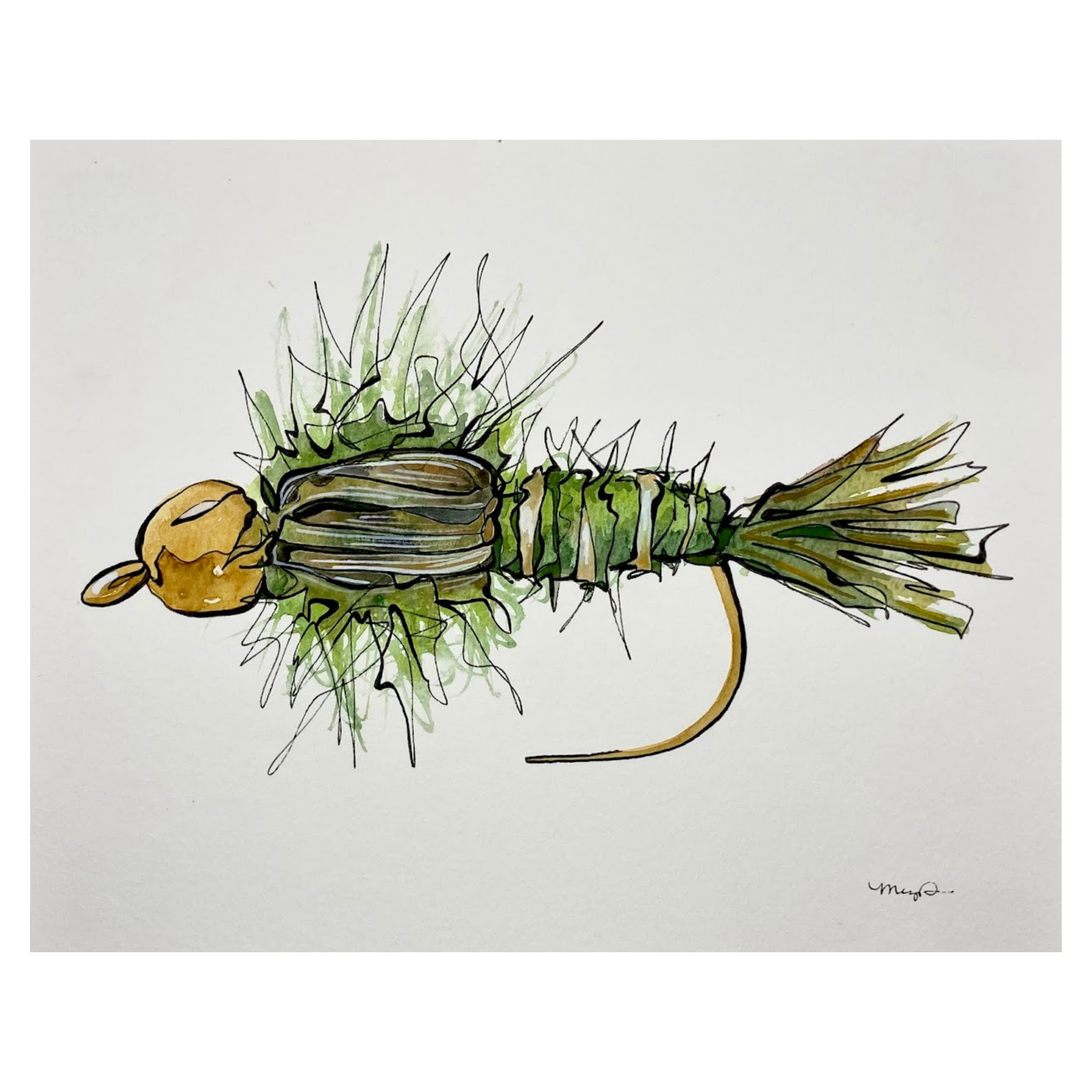 Gold Ribbed Tungsten Bead Hare's Ear No. 1