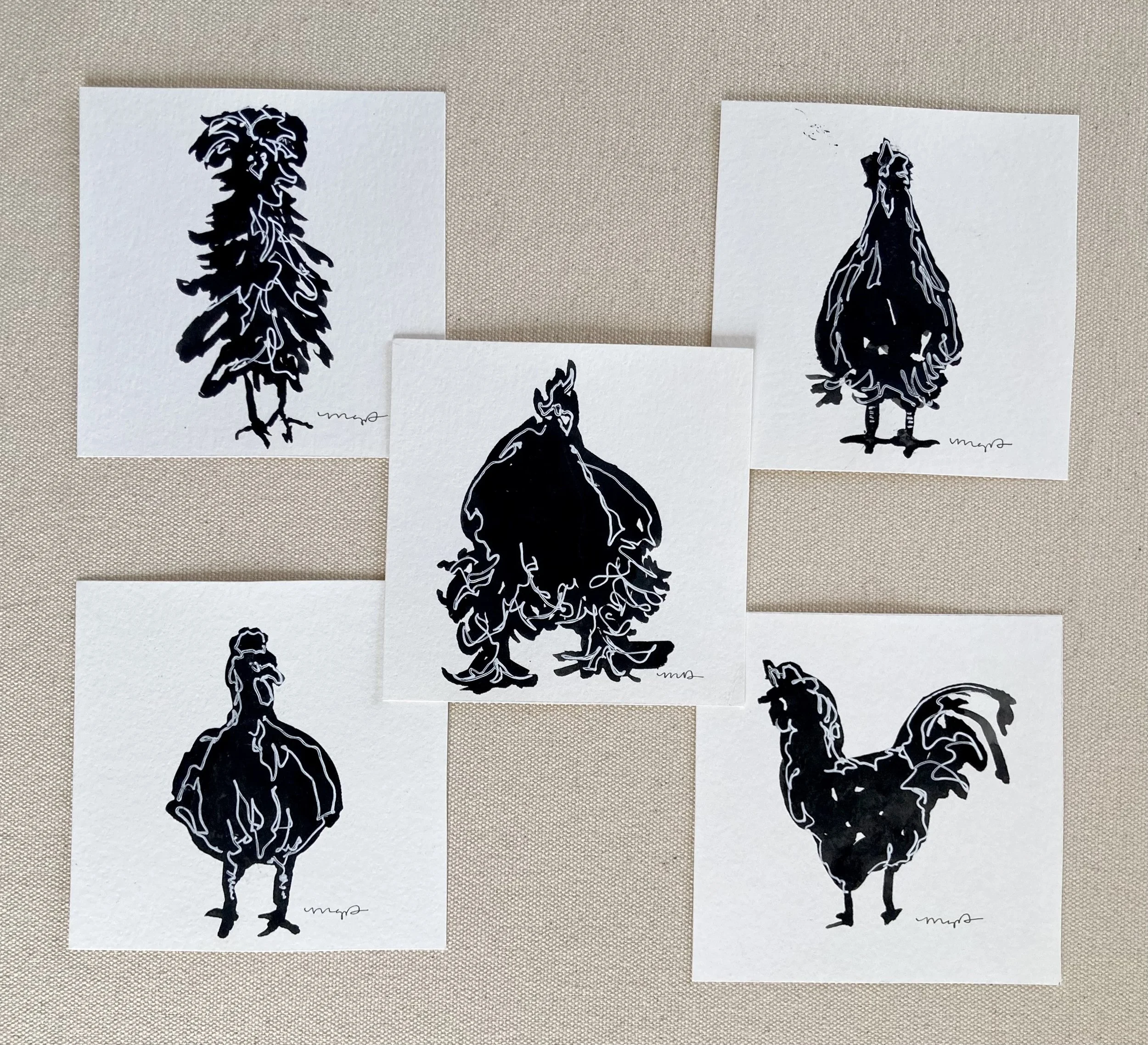 Black and White Chicken Set.jpeg