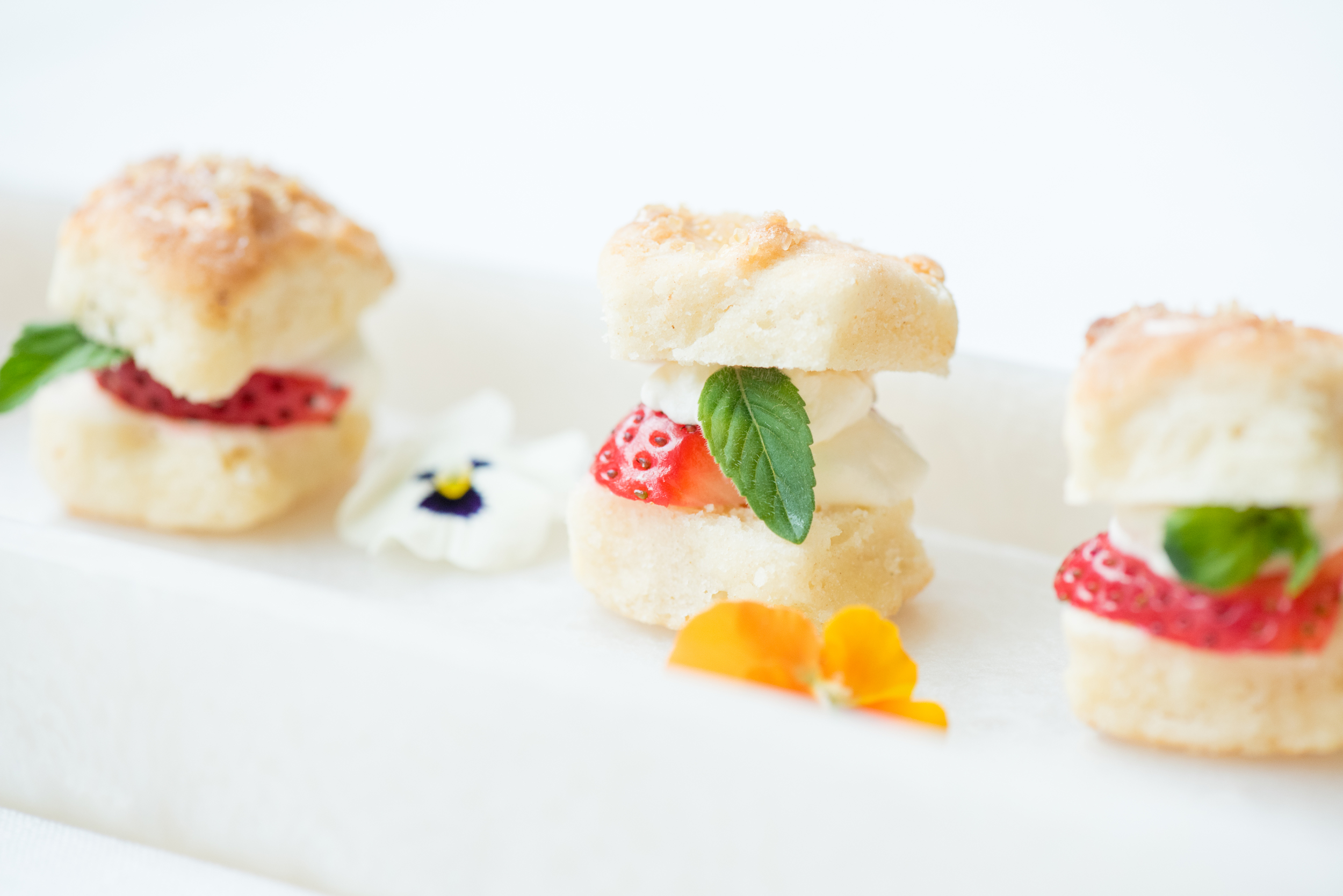 Miniature strawberry shortcakes