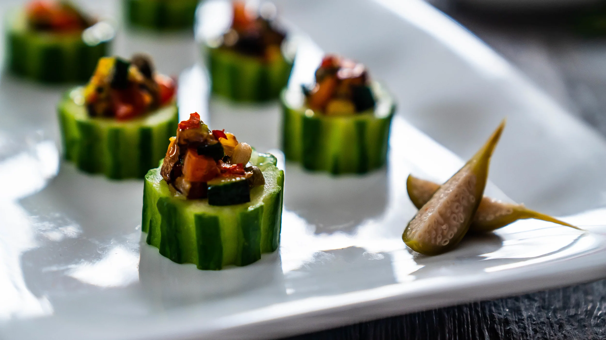 Eggplant caponata in cucumber cup.jpg