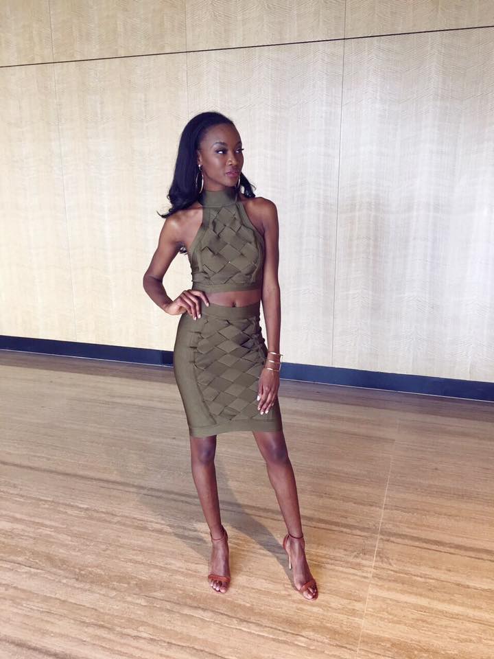 Deshauna wearing House of CB. 