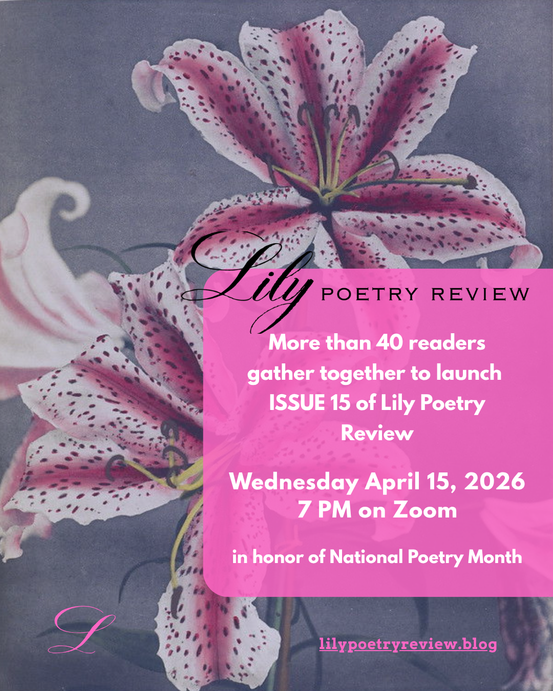 Lily Poetry Review Issue 15 Launch - Virtual 