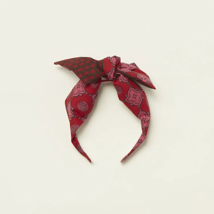 Benoit Missolin knotted bow headband Benoit Missolin Navy/White Striped Canvas Bow Headband (see  main image 2