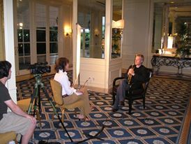 Penny interviewing Chris Botti for "Trying to Get Good"
