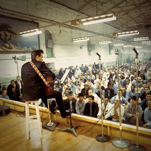 Cash performing for an, ahem, captive crowd at Folsom State Prison