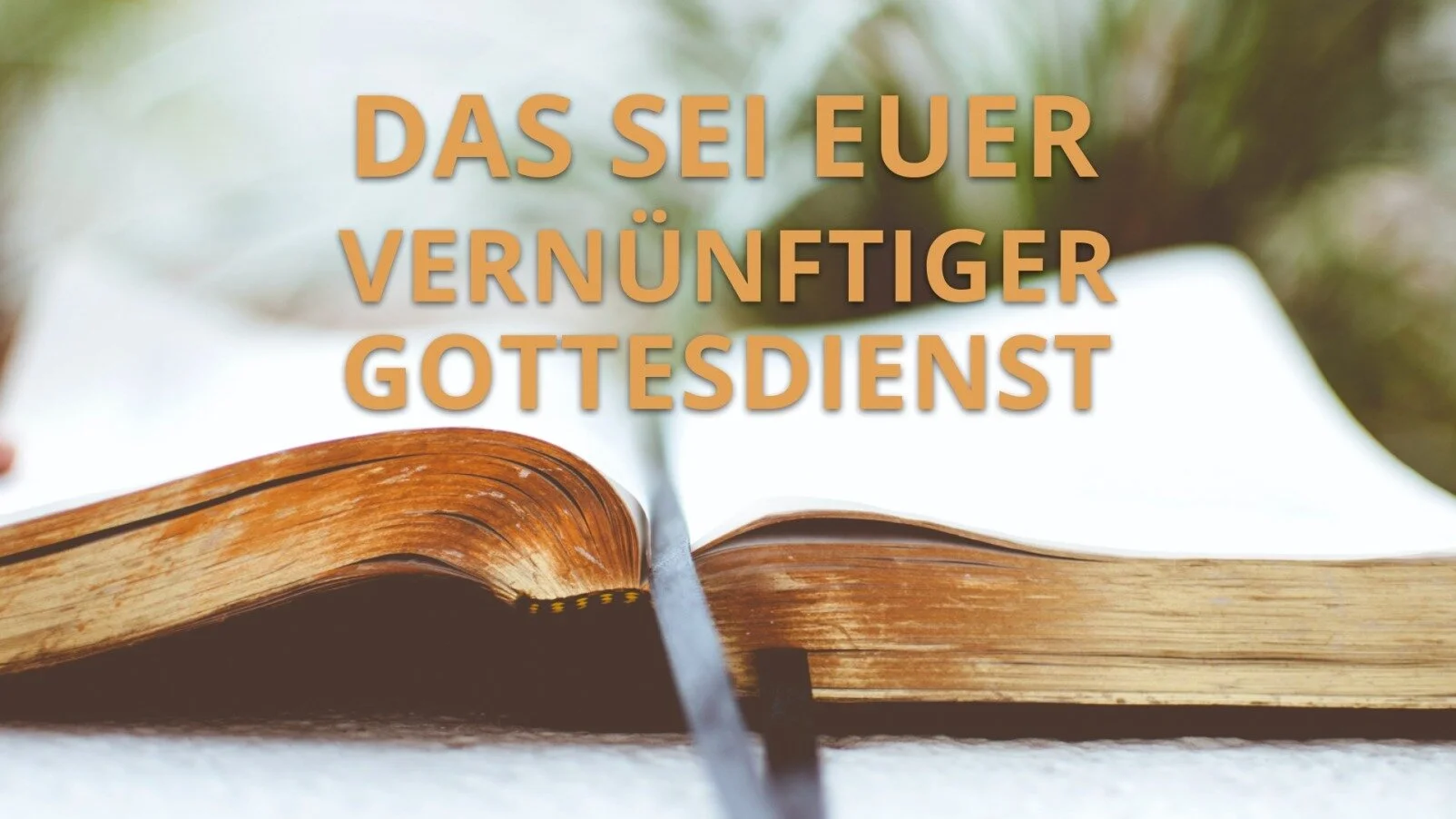 Das sei euer vernünftiger Gottesdienst