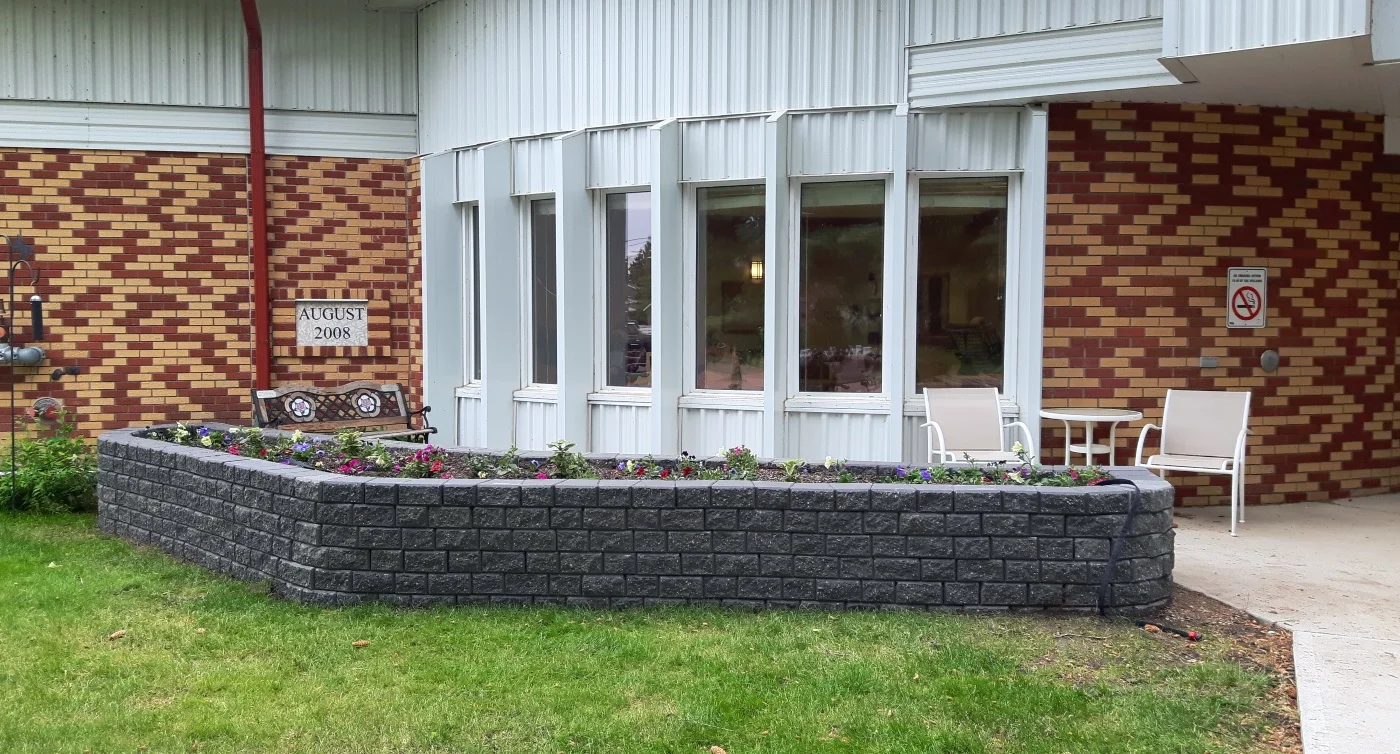 Stone Raised Flower Bed.