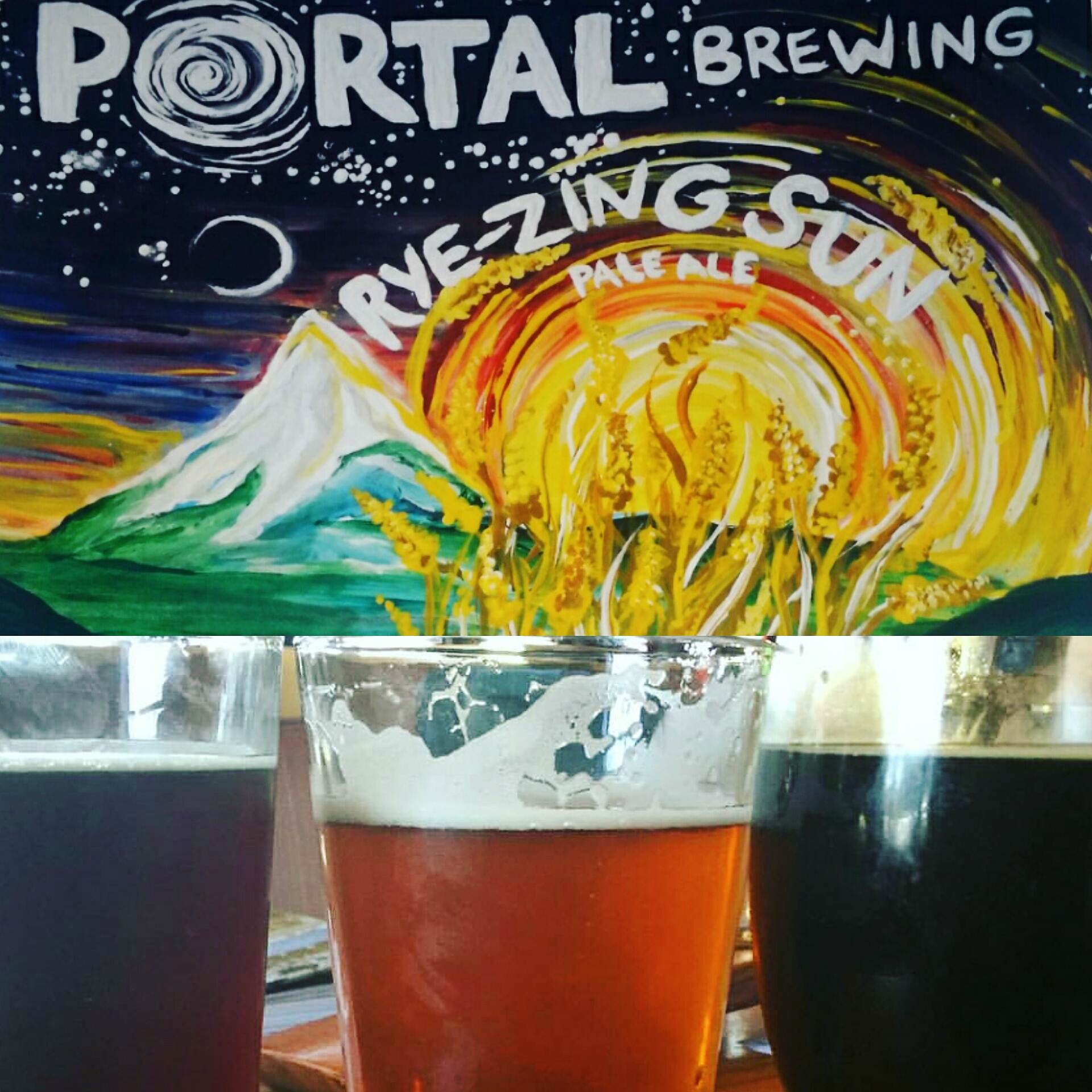 Fiinal piece with a round of tasty brews from Portal Brewing in downtown Medford, Oregon. CHEERS! 