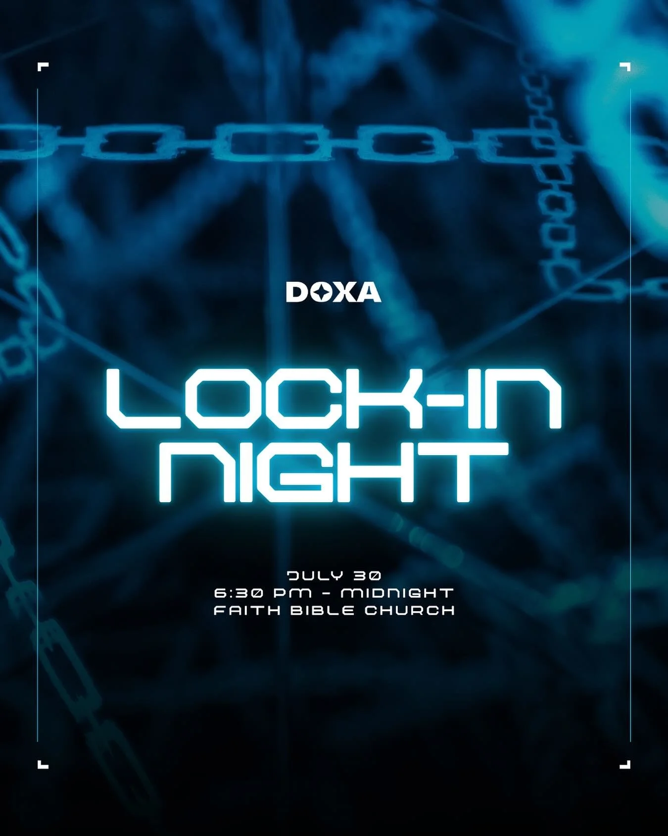 Join us for LOCK-IN NIGHT this Wednesday (7/30) from 6:30 PM &ndash; Midnight at Faith Bible Church! (Originally, we planned for this event to be overnight but decided to adjust so that more students can join us for the entire event!)

Basically, it 