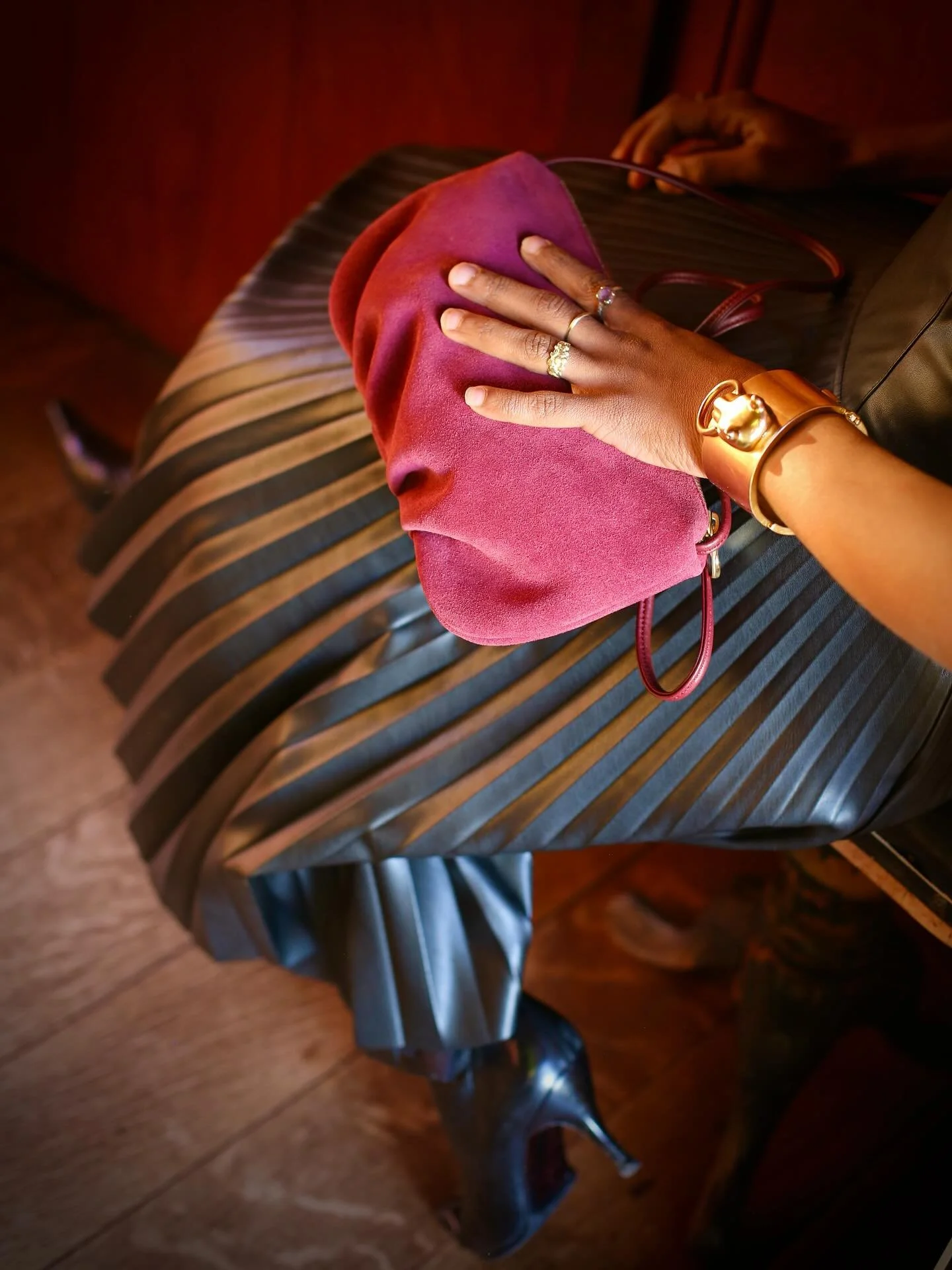 The Jersey Girl &mdash; stylish, hardy, and undeniably cool.  Made for Friday nights and everything after.
Room for all your essentials &mdash; plus a few treasures you pick up along the way.
Pleated detailing for a touch of elegance, a slim strap th