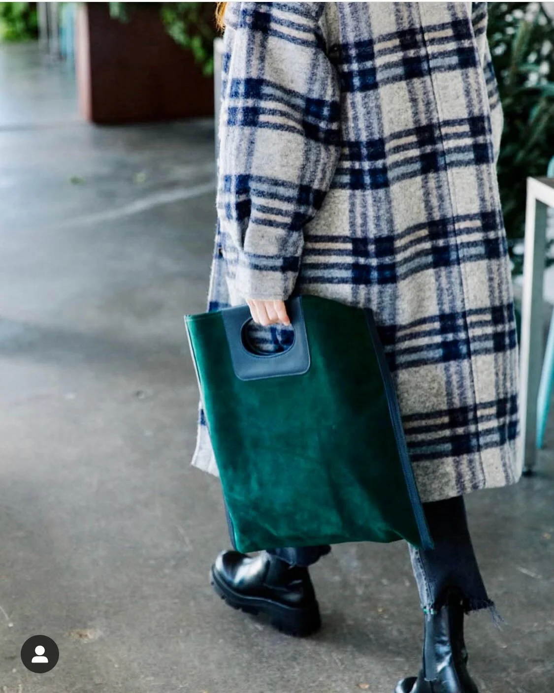 Classic Cass in Big Sur Green Suede | carry it by the iconic Cass handle, clutch it or attach a strap.  Off you go&hellip;