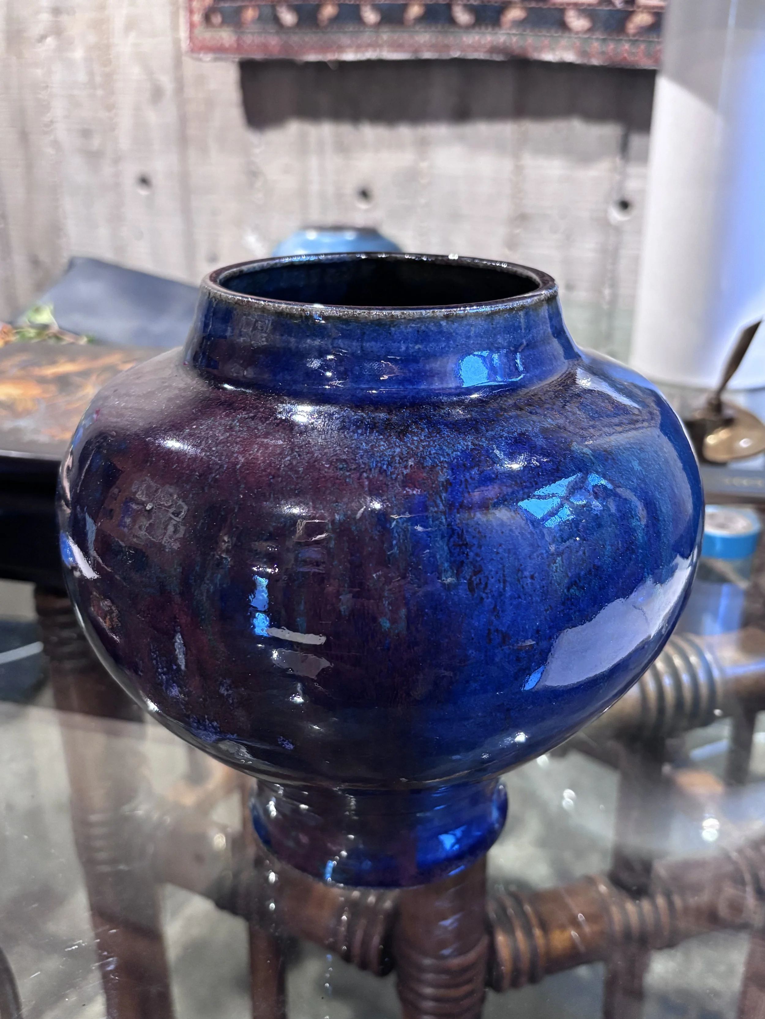 Blue Ombre Pedestal Vase