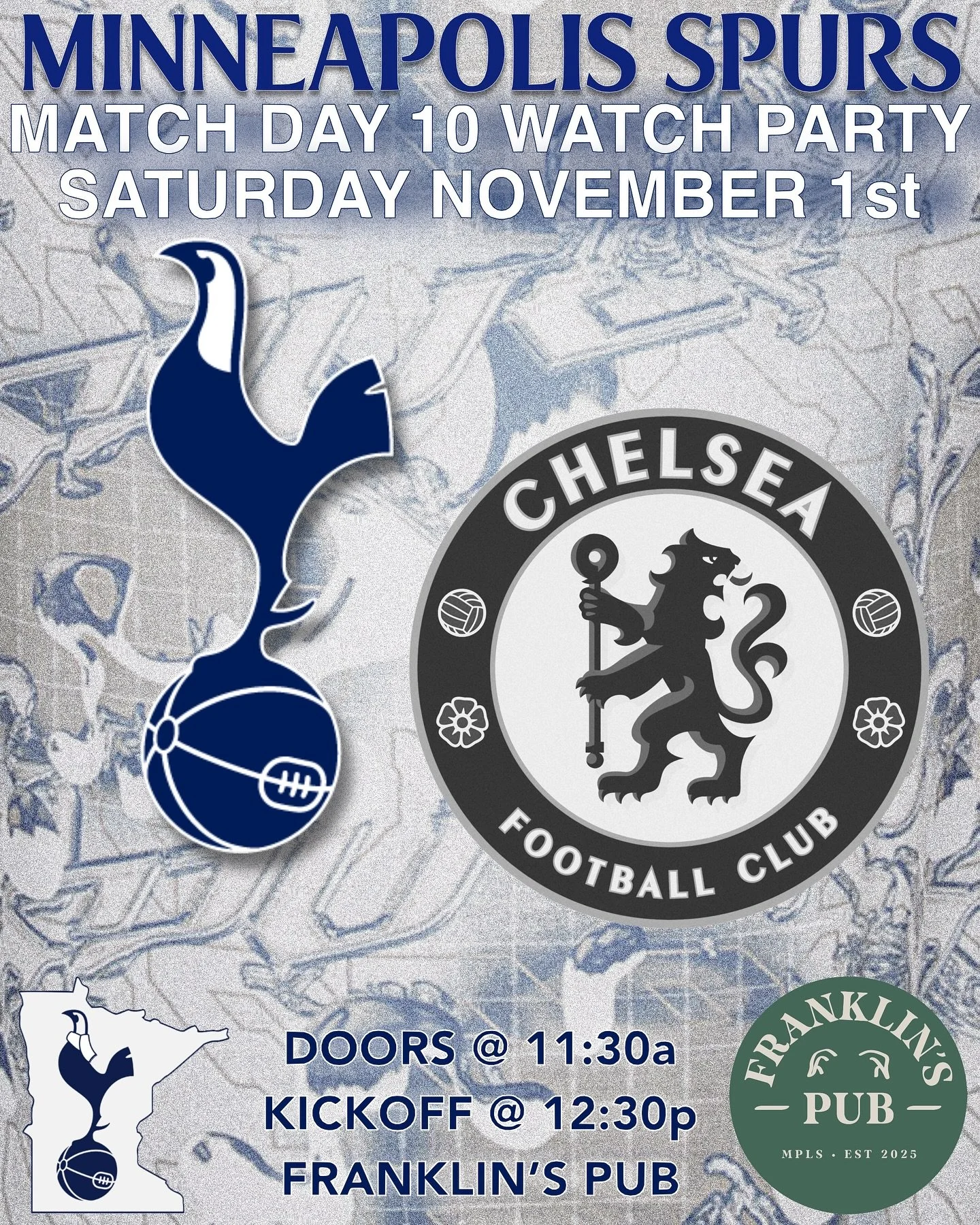DERBY DAY

Form? Forget it. None of that matters when it&rsquo;s Spurs vs. Chelsea. Two London rivals, one early-season clash &mdash; and bragging rights on the line.

We&rsquo;ve dropped four straight to the Blues, with our last win coming back in F