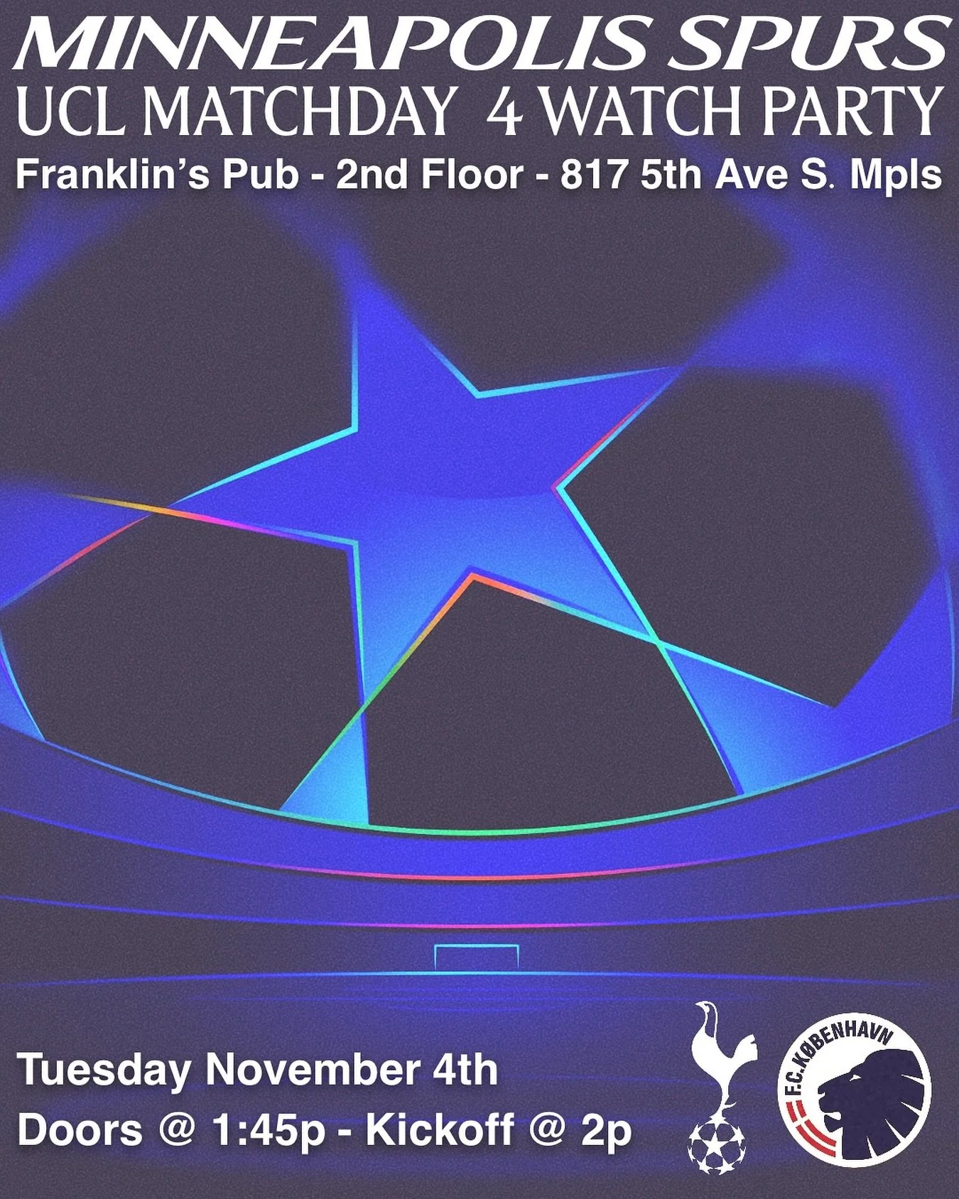 Champions League nights are back &mdash; this Tuesday we host FC Copenhagen under the lights.

After two straight draws in the group, this one matters if we want to stay on track for the Round of 16. And after yesterday&rsquo;s showing&hellip; well, 