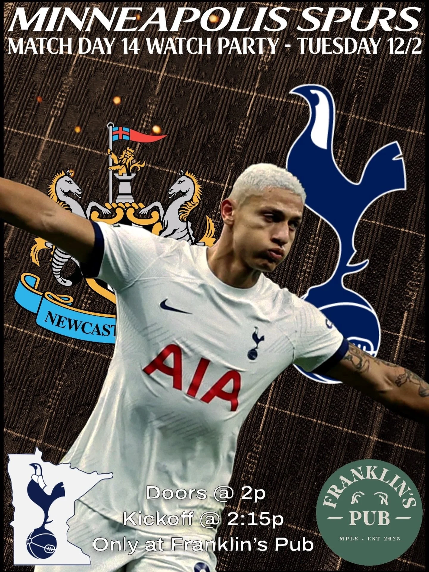 Having lost 3 in a row, and taking just 4 points in our past 5 premier league matches, we now take on a Newcastle United team that just dumped us out of the EFL Cup 4 short weeks ago. 

Late getting this out but Franklin&rsquo;s is open for EVERY Spu