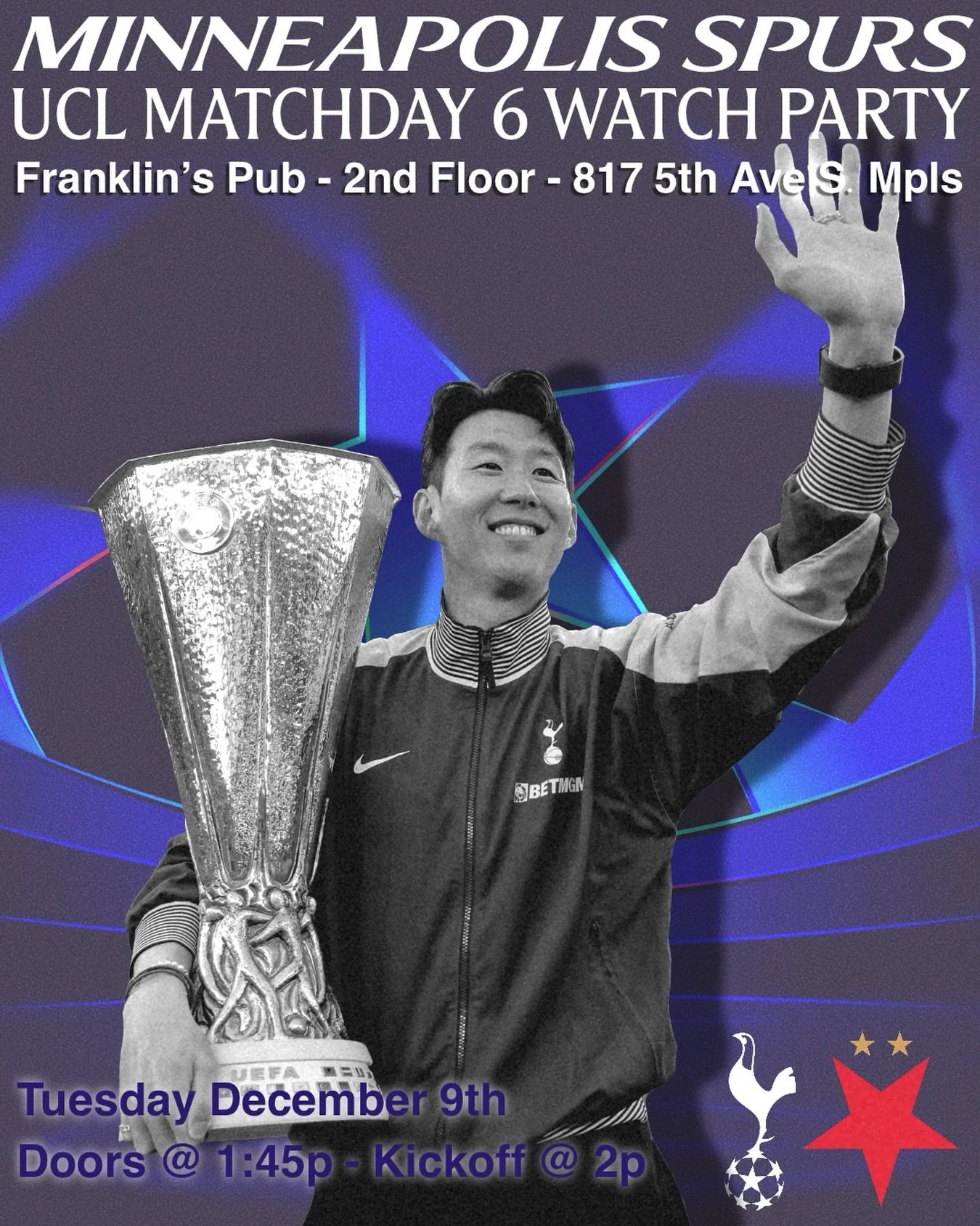 Spurs are back in Champions League action this Tuesday as we host Slavia Prague.

The visitors are still winless in the competition, making this a massive chance to strengthen our spot in the League Phase. With only three matches left, we&rsquo;re ju