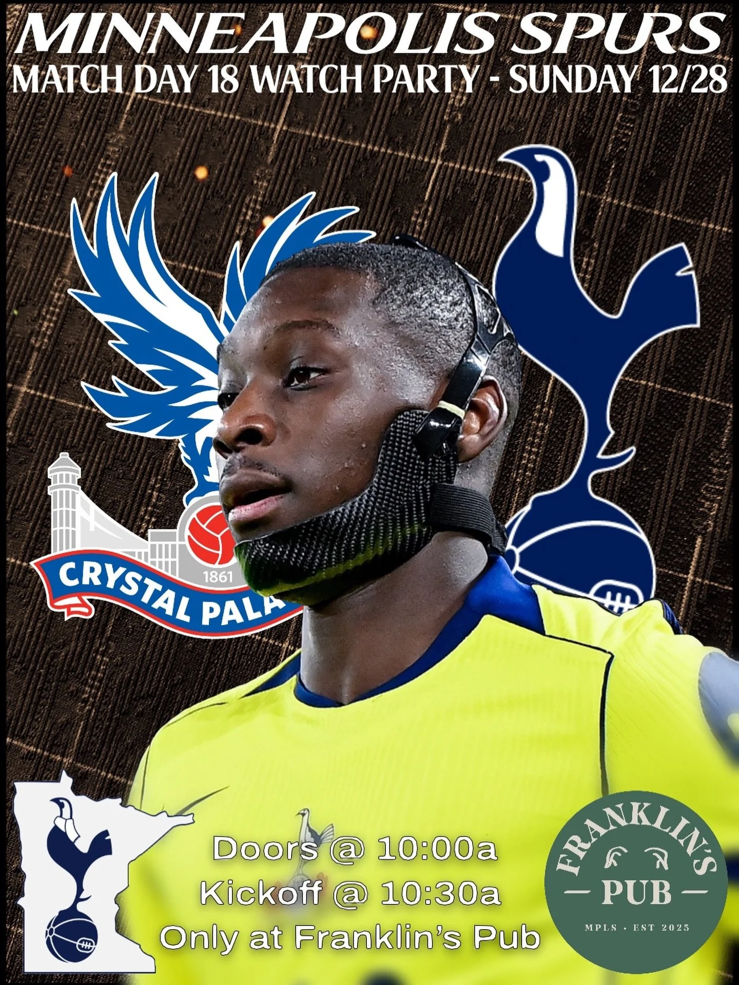 Spurs head to Selhurst Park this Sunday to take on Palace.
Both sides have dropped their last two and are sitting mid-table &mdash; so yeah, someone&rsquo;s due a get-right game&hellip; might as well be us.

Doors: 10:00 AM
Kickoff: 10:30 AM

Roll th