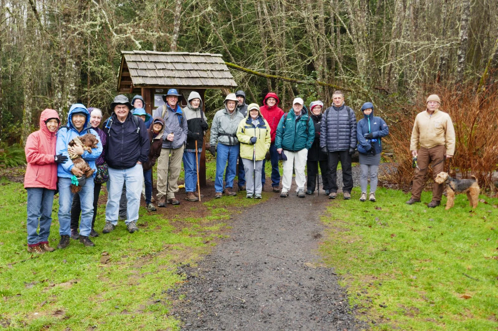 All the hikers but one