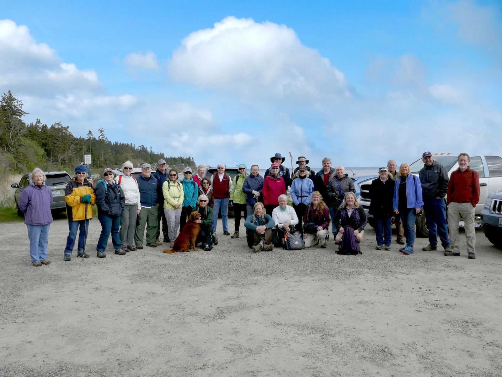 All the hikers but one