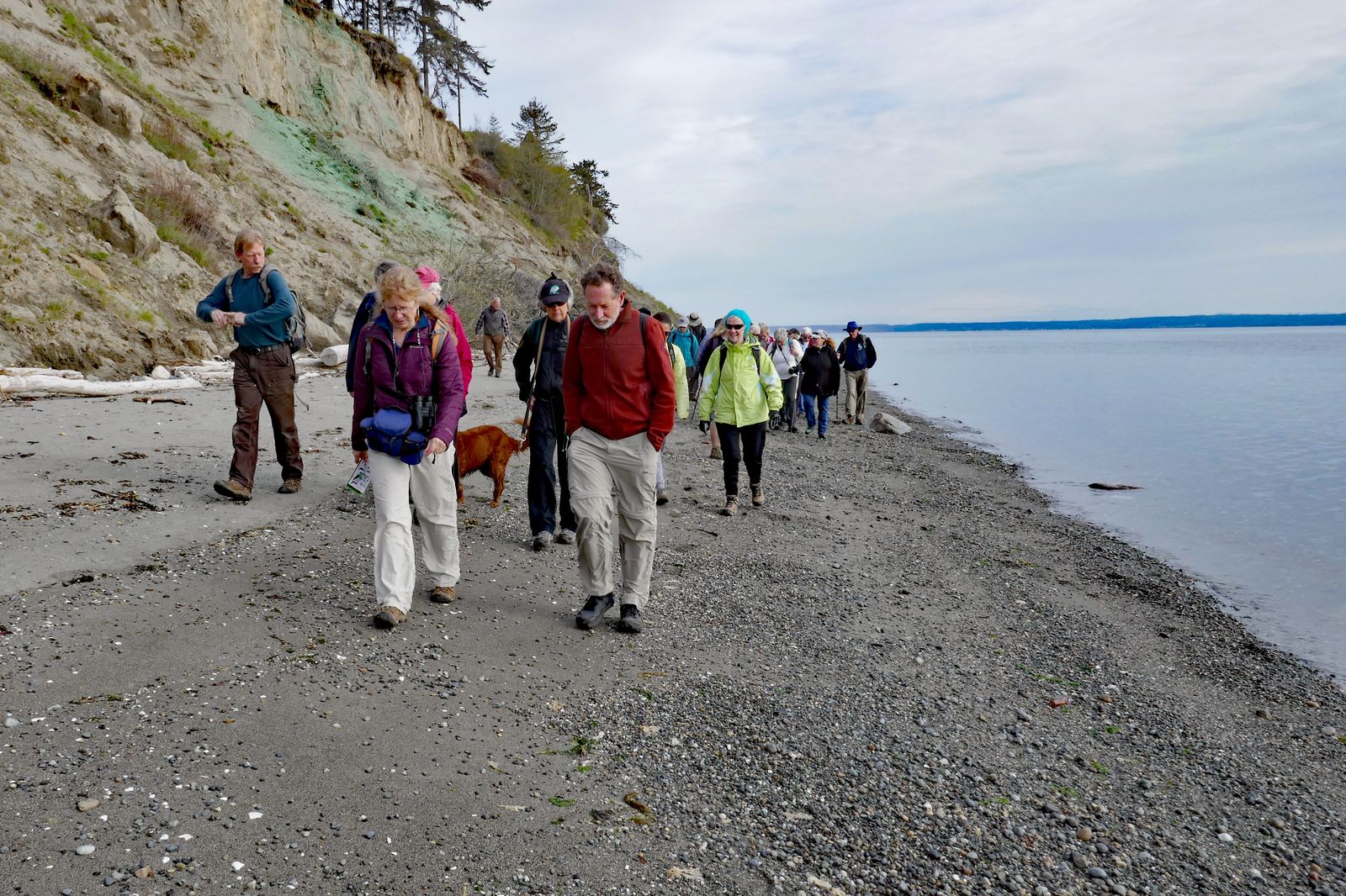  Kathy and Bruce our hike leaders study the ground for interesting shells or rocks 