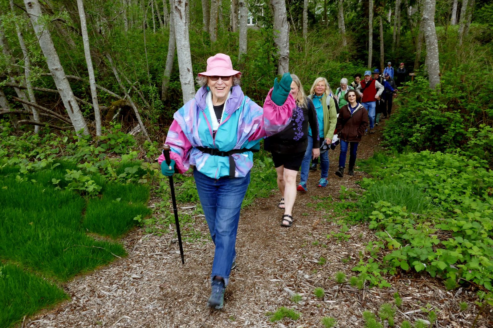  Alyce leads the way from Picnic Point to the Interpretive Trail 