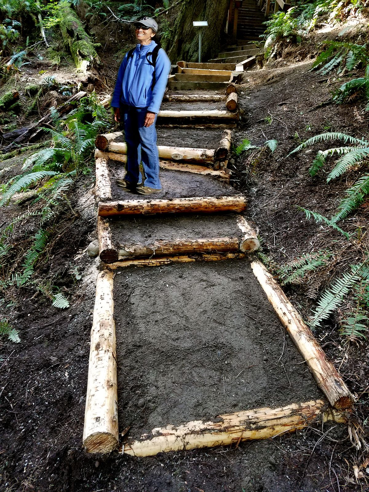  Sharlene on the new steps she helped to build 