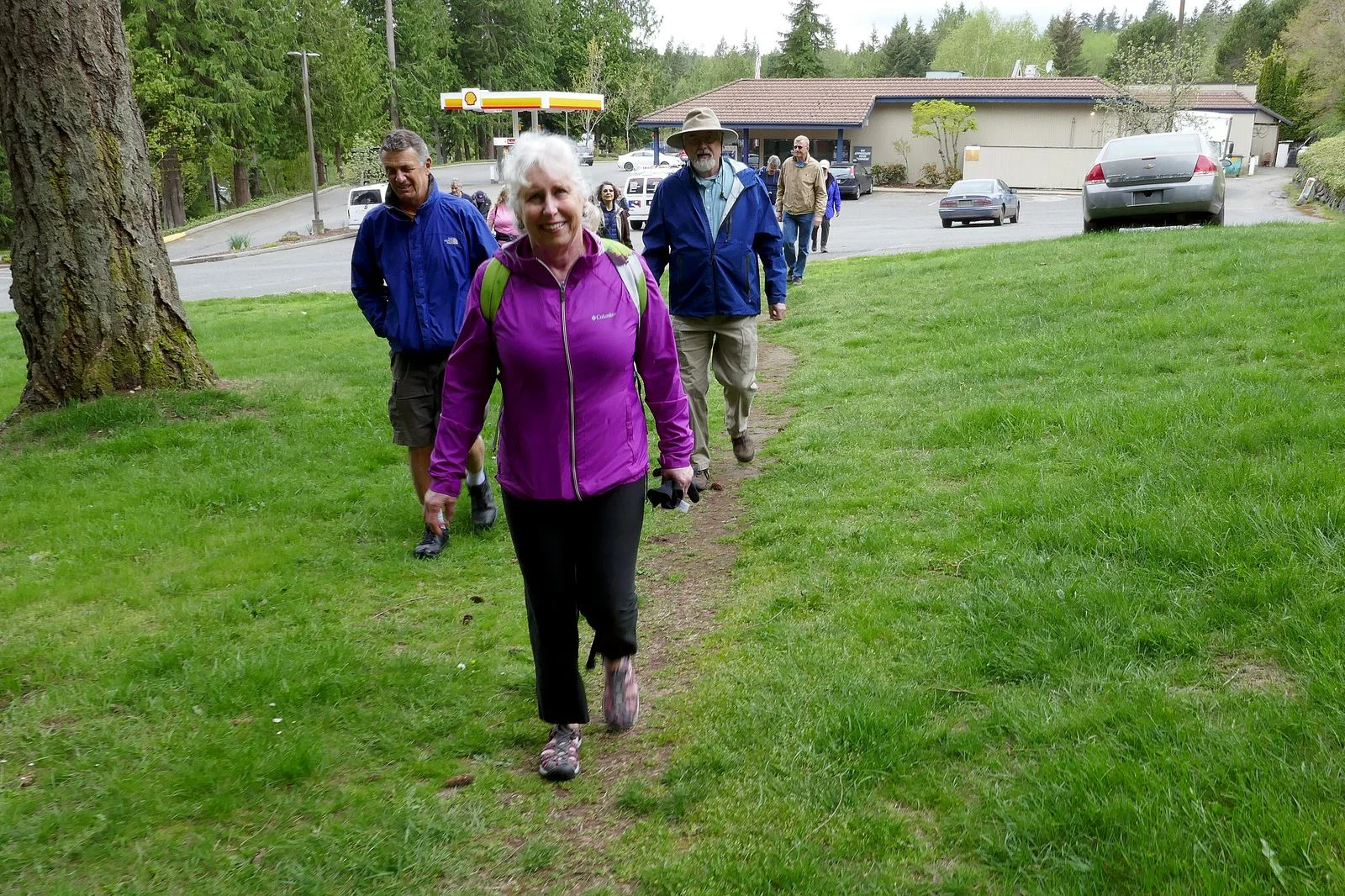 Merrily leads the pack on their way to the Osprey Trail