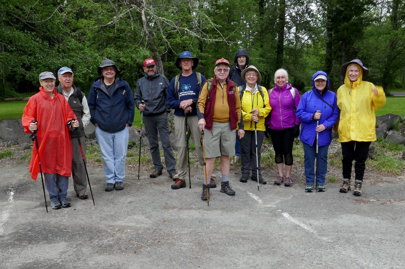 All the hikers but one