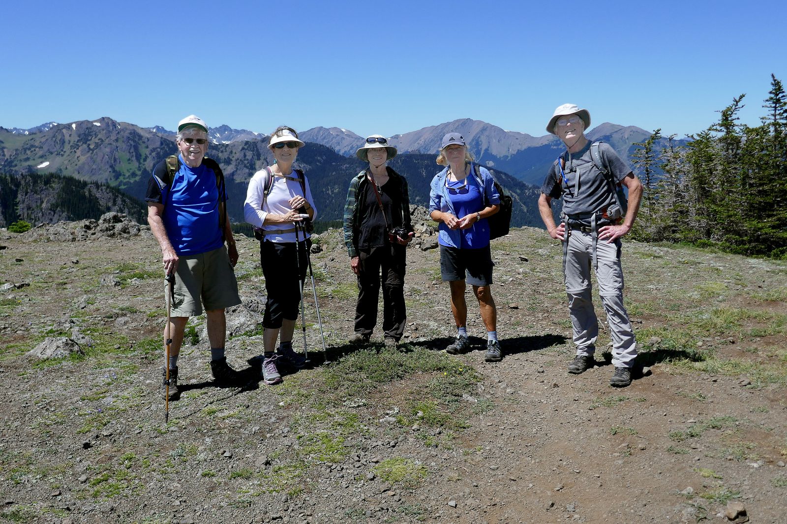 Bill, Nancy, Sharlene, Ann and Dean almost at the top