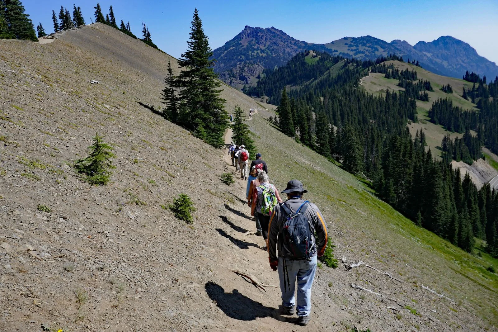 The hike is on the ridgeline – you can see the trail way off in the distance